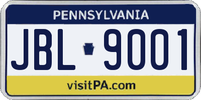 PA license plate JBL9001