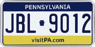 PA license plate JBL9012