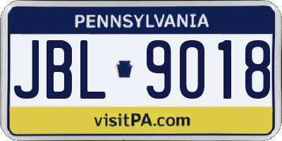 PA license plate JBL9018