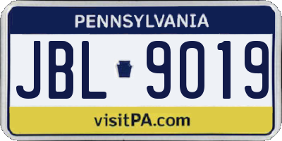PA license plate JBL9019