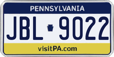 PA license plate JBL9022