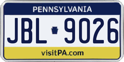 PA license plate JBL9026