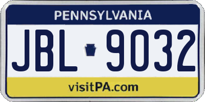 PA license plate JBL9032
