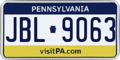 PA license plate JBL9063