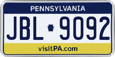 PA license plate JBL9092