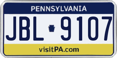 PA license plate JBL9107