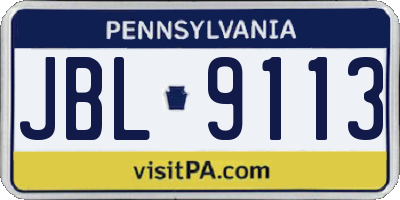 PA license plate JBL9113