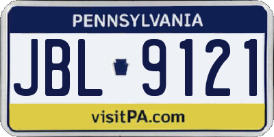 PA license plate JBL9121