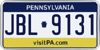 PA license plate JBL9131