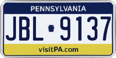 PA license plate JBL9137