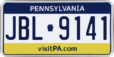 PA license plate JBL9141