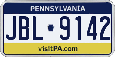 PA license plate JBL9142