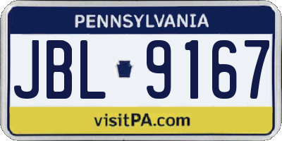 PA license plate JBL9167
