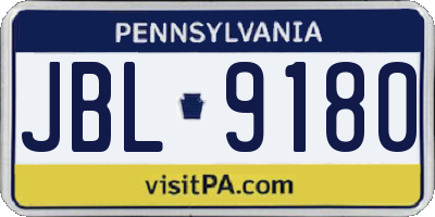 PA license plate JBL9180