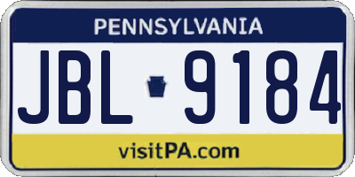 PA license plate JBL9184