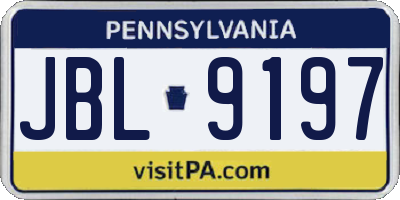 PA license plate JBL9197