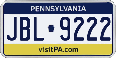 PA license plate JBL9222