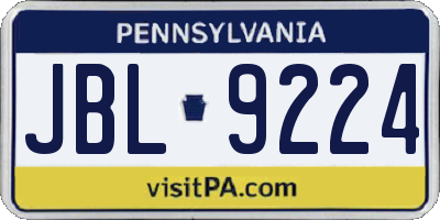 PA license plate JBL9224