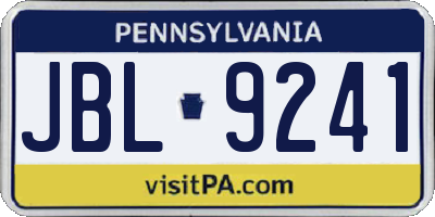 PA license plate JBL9241