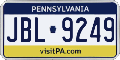 PA license plate JBL9249