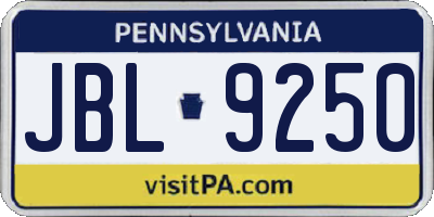 PA license plate JBL9250