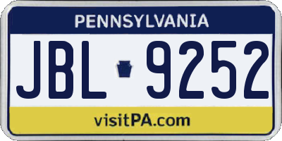 PA license plate JBL9252