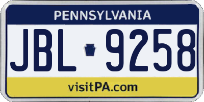 PA license plate JBL9258