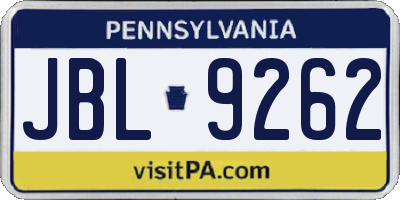 PA license plate JBL9262