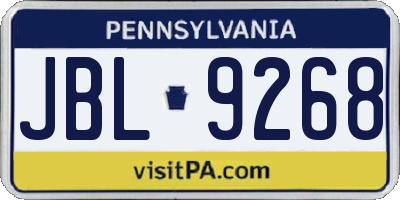 PA license plate JBL9268