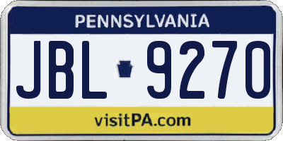 PA license plate JBL9270