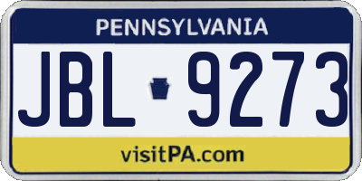 PA license plate JBL9273