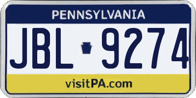 PA license plate JBL9274