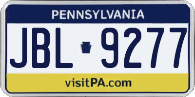 PA license plate JBL9277