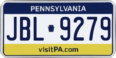 PA license plate JBL9279