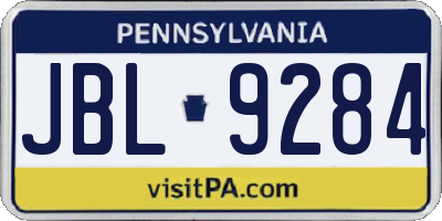 PA license plate JBL9284