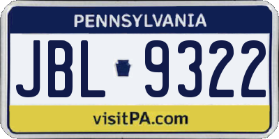 PA license plate JBL9322