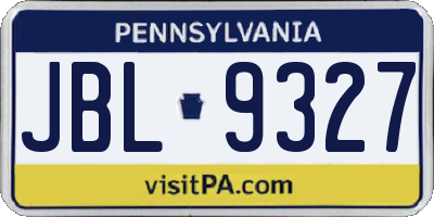 PA license plate JBL9327
