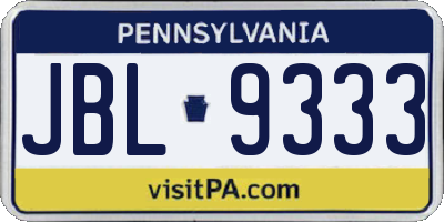 PA license plate JBL9333