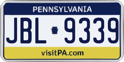 PA license plate JBL9339