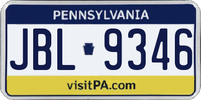 PA license plate JBL9346