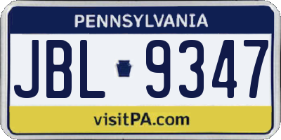 PA license plate JBL9347