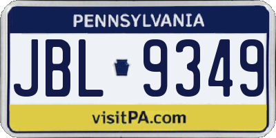 PA license plate JBL9349