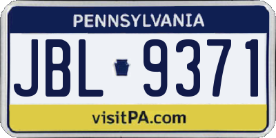 PA license plate JBL9371