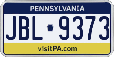 PA license plate JBL9373