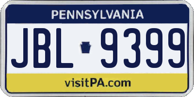 PA license plate JBL9399