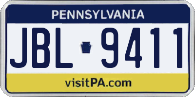 PA license plate JBL9411