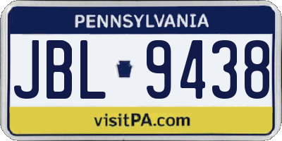 PA license plate JBL9438