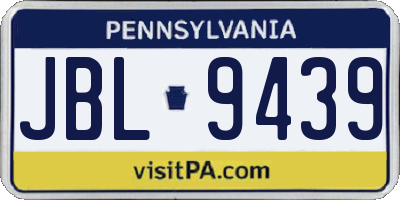 PA license plate JBL9439