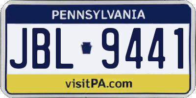 PA license plate JBL9441