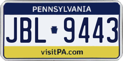 PA license plate JBL9443